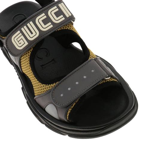 black gucci sandals men|Gucci snakeskin sandals.